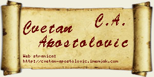 Cvetan Apostolović vizit kartica